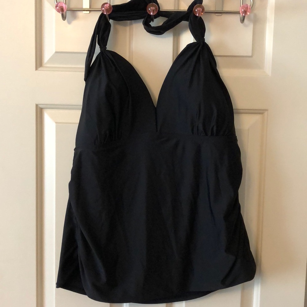 Collections Catalina Plus 2X Halter Tankini Black